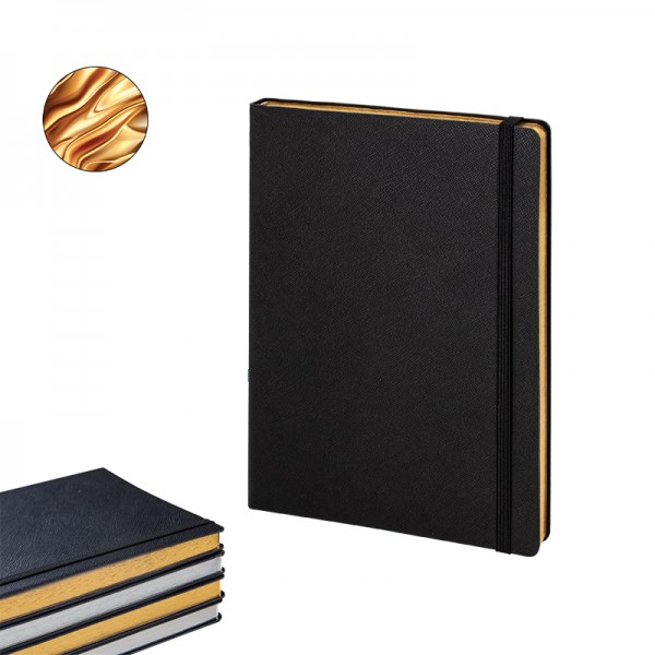 2730 Siyah-Gümüş Varak 15 x 21 Termo Deri̇ Defter (Ivory Kağıt)