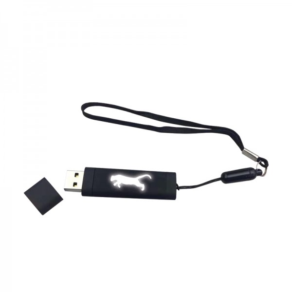 F-200-16 Siyah - Beyaz Işık 16 GB Işıklı Rubber Usb
