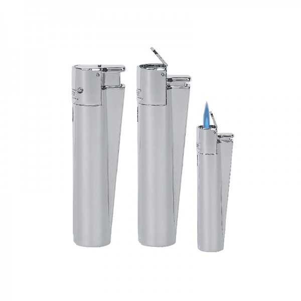 MJ-100 Saten-Silver Clipper Metal Turbo Si̇boplu Çakmak