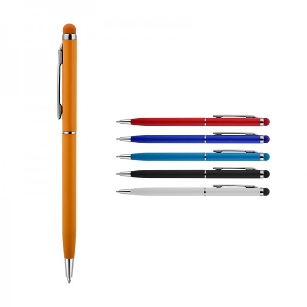 587 Turuncu Metal Tükenmez Touchpen Kalem